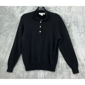 Vintage White Wheeler & Martha Sweater Womens Medium Cashmare Pearl Button Black